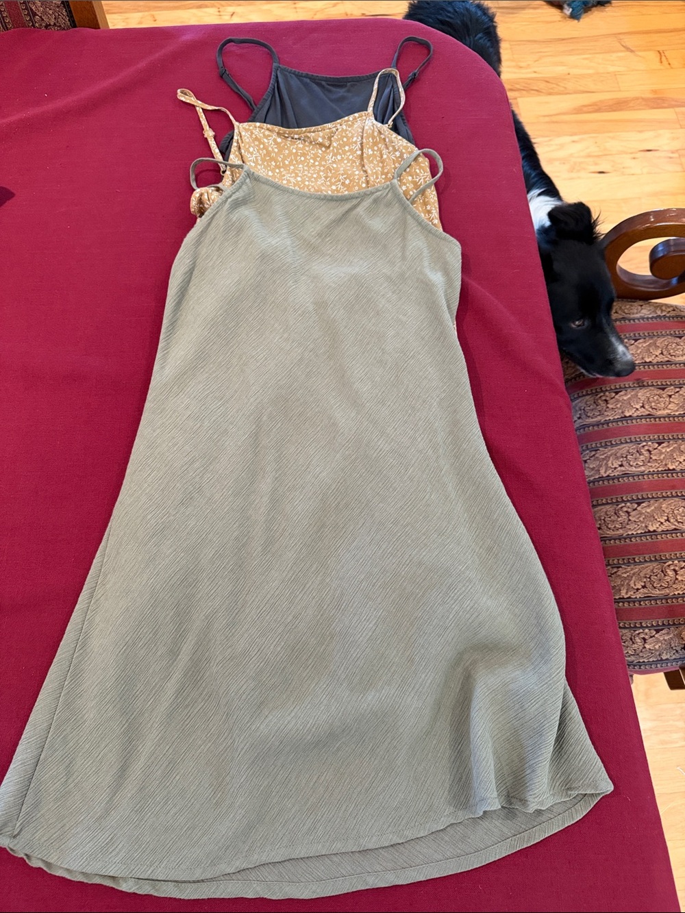 H&M Gold floral,Olive Green, Black dress with Adjustable Straps